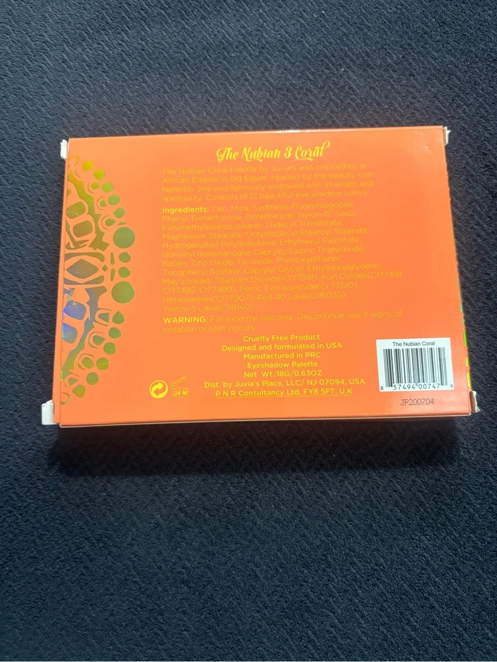 Juvia's Place Nubian 3 Coral Eyeshadow Palette - Coral 0.63 OZ.